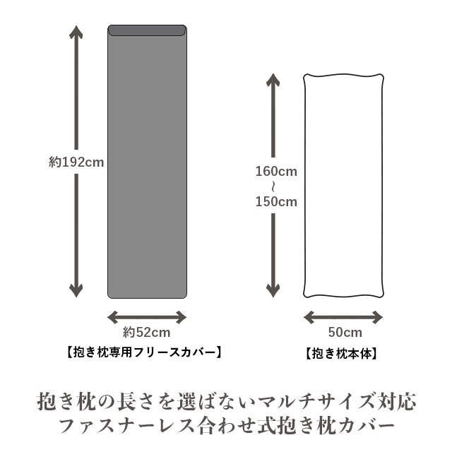 カバーアップフリース(抱き枕50×150〜160cm専用)