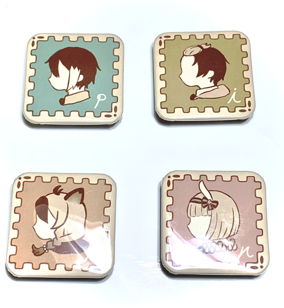 切手風缶マグネット