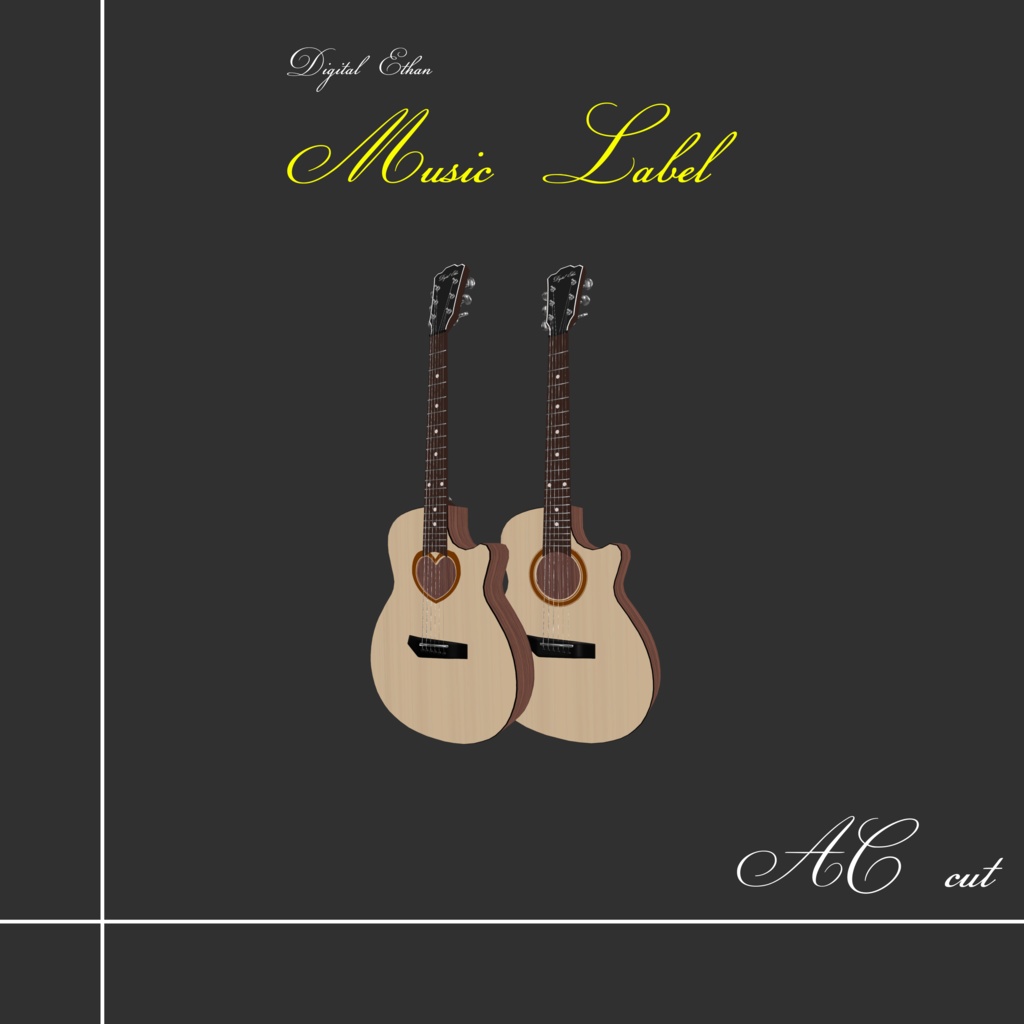 🎸ギター🎸 MA対応 レフティー同封 Type AC cut 3Dモデル