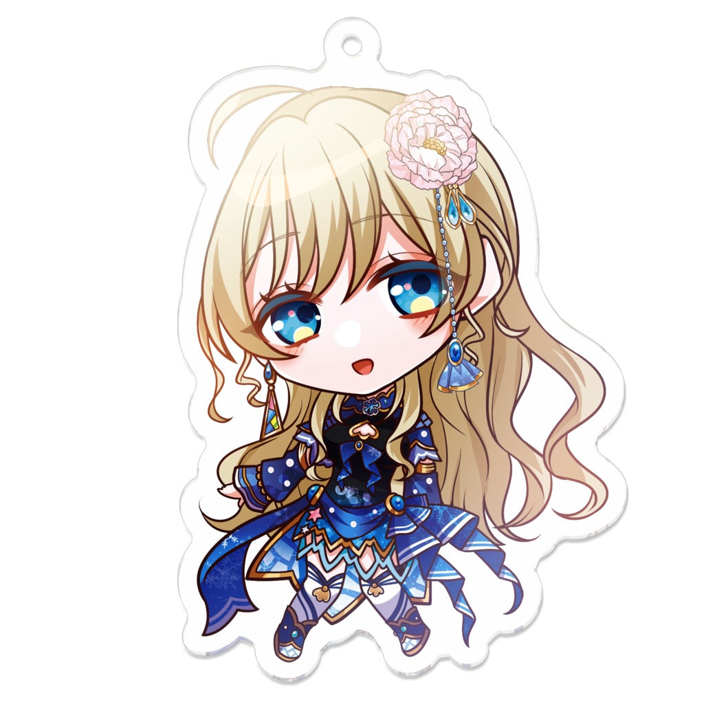 70 x 70 (mm)泡沫六花アクリルキーホルダー