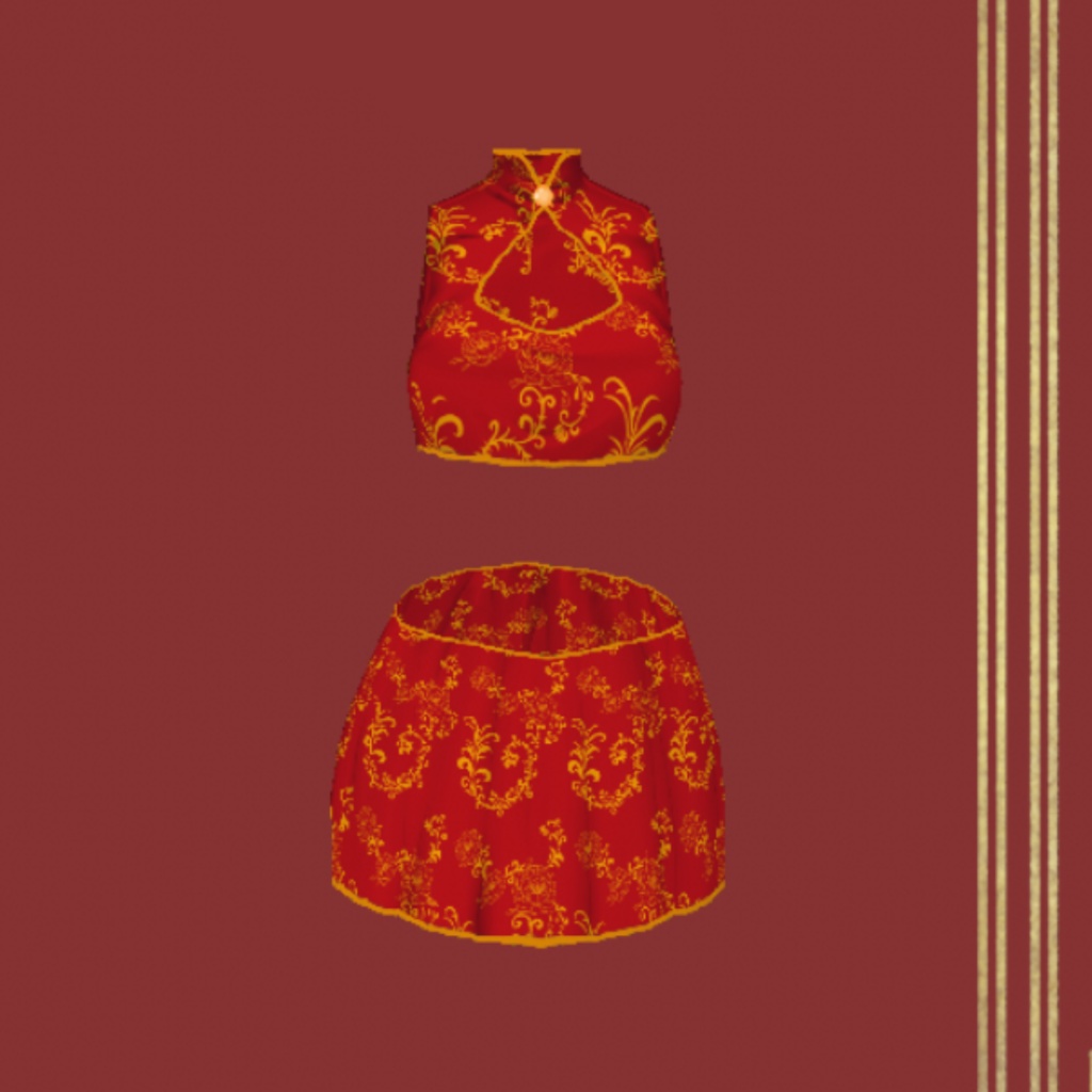 【VRoid】チャイナ服(赤)_sexy_red