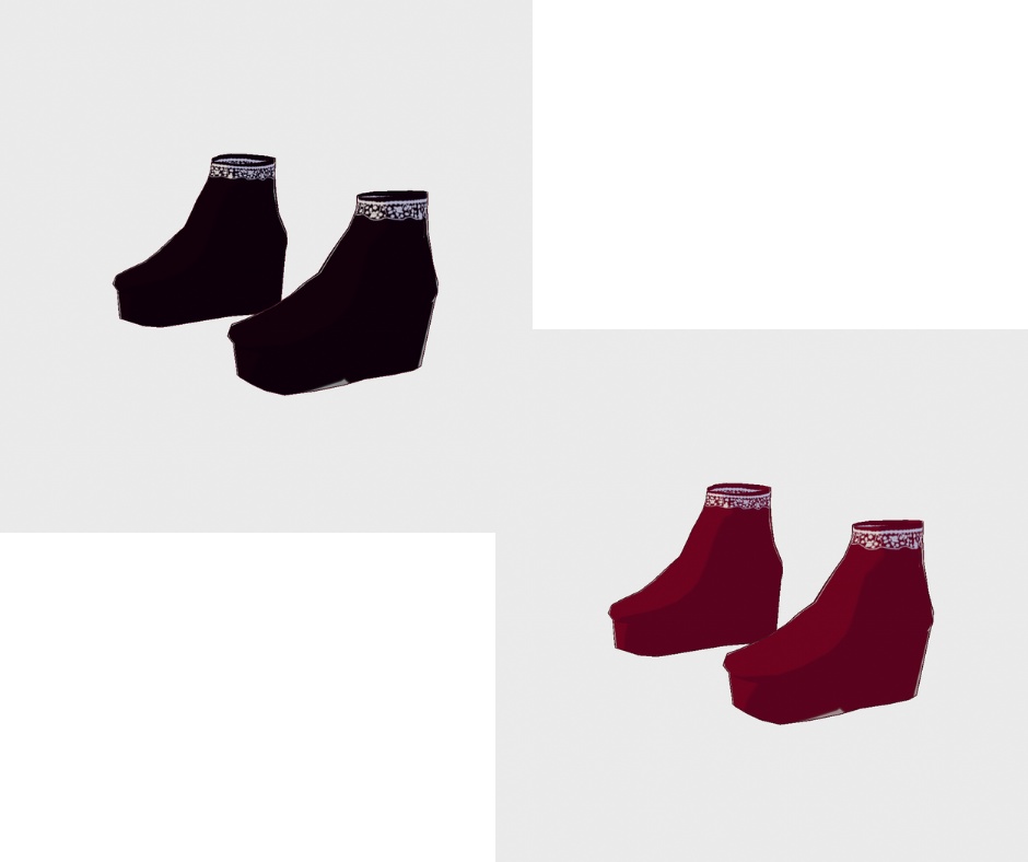 【VRoid】レース付きワンピース_赤/黒_riootsuki