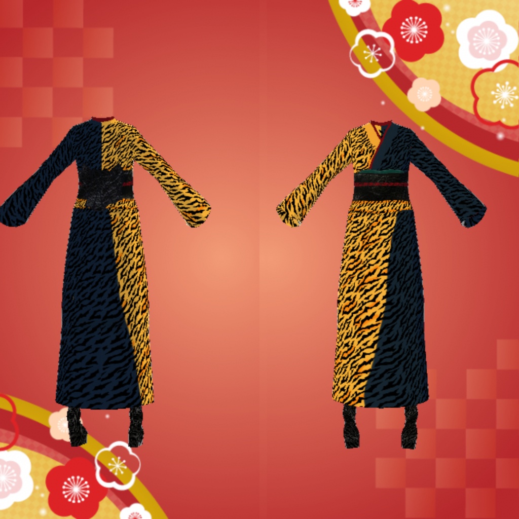【VRoid】トラ年_女性着物_2022