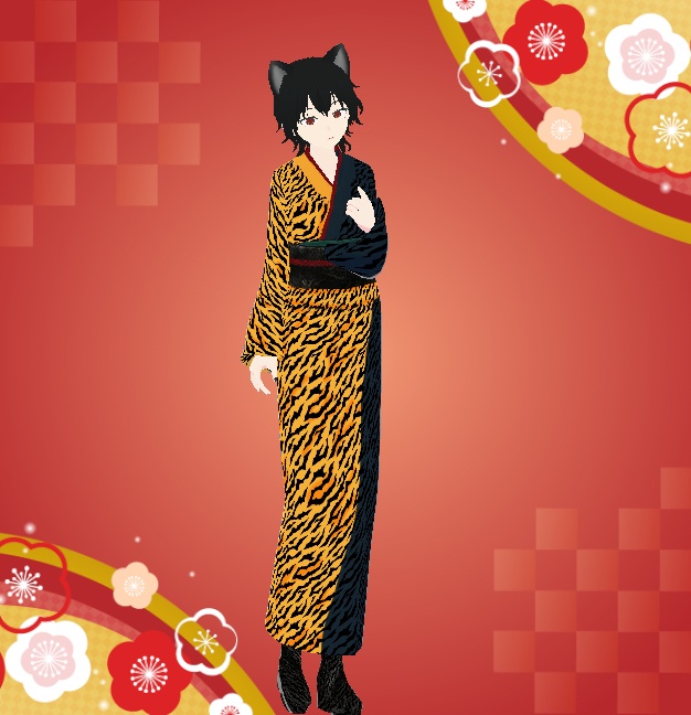 【VRoid】トラ年_女性着物_2022
