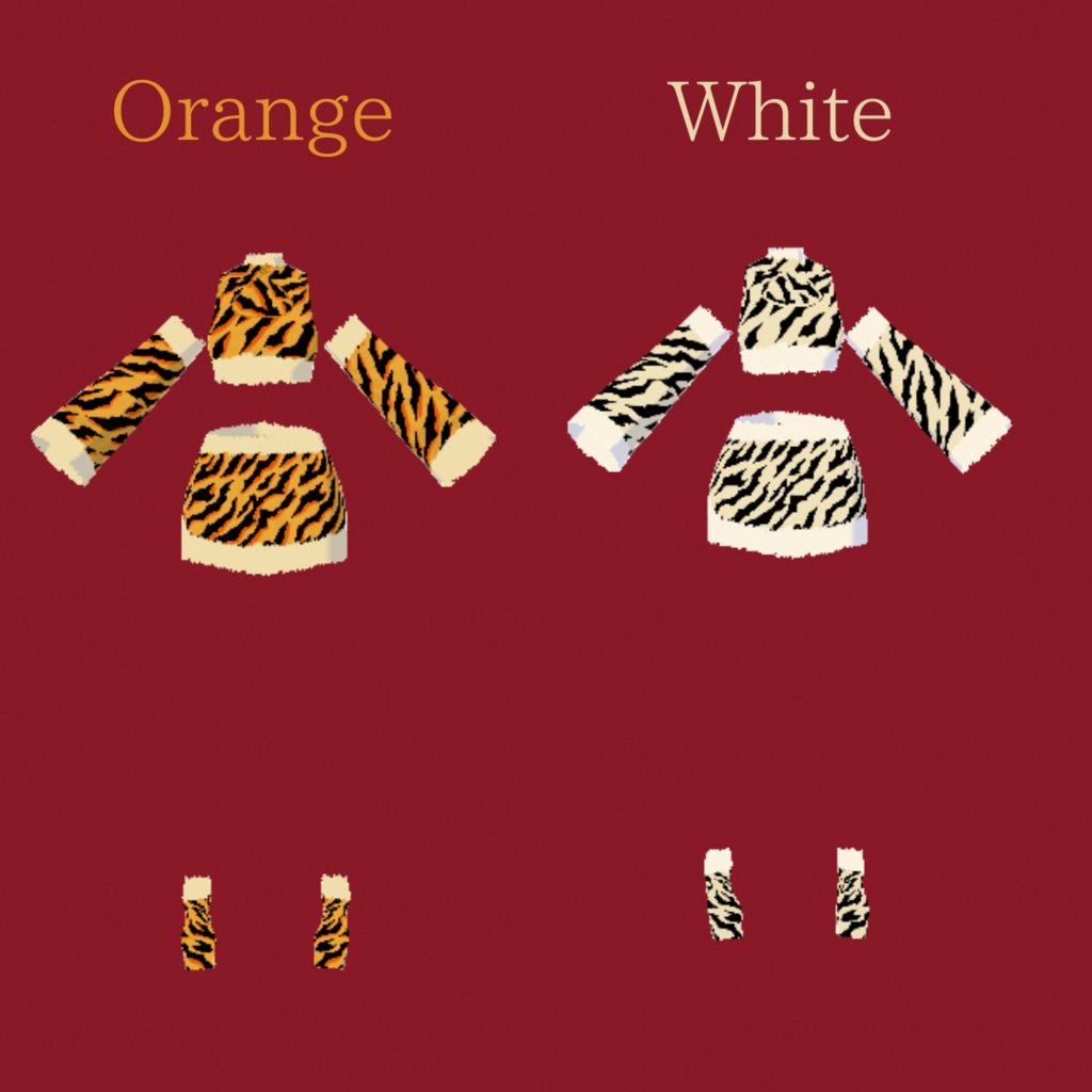 【VRoid】虎柄_セクシーアニマル服_ネイル付き