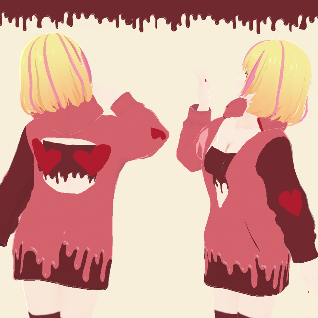 【VRoid】とろけるちょこシリーズ:チョコパーカーセット