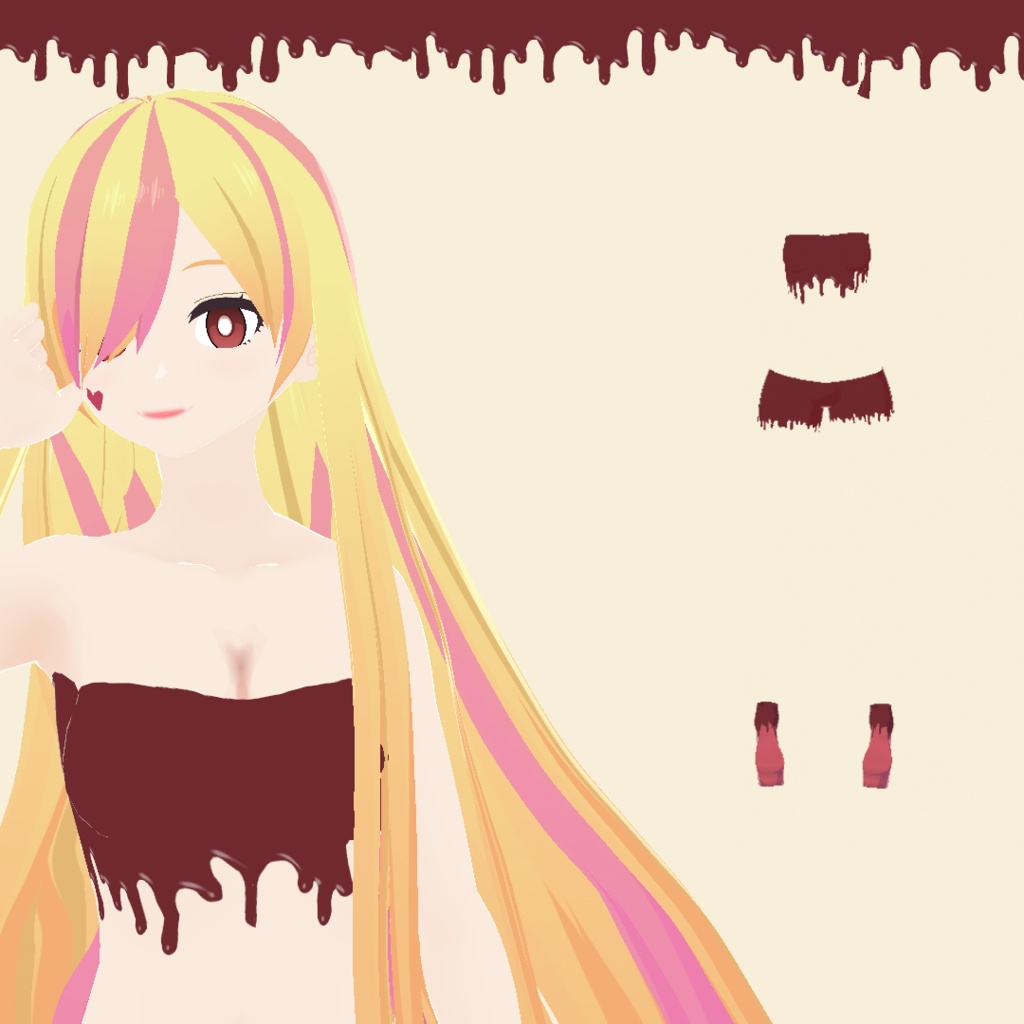 【VRoid】とろけるちょこシリーズ:チョコパーカーセット