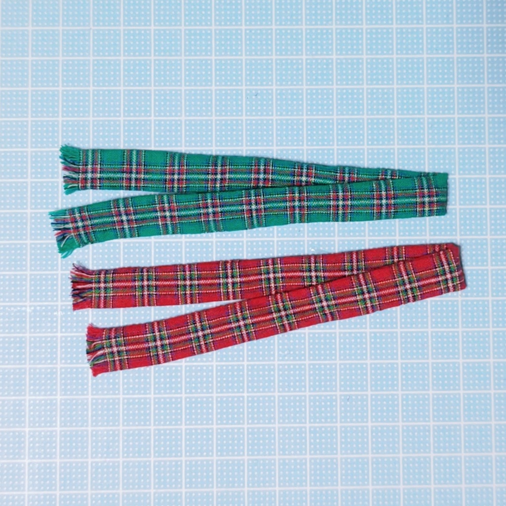 布マフラー2本セット(緑・赤、各1本)★Xmasイメージ