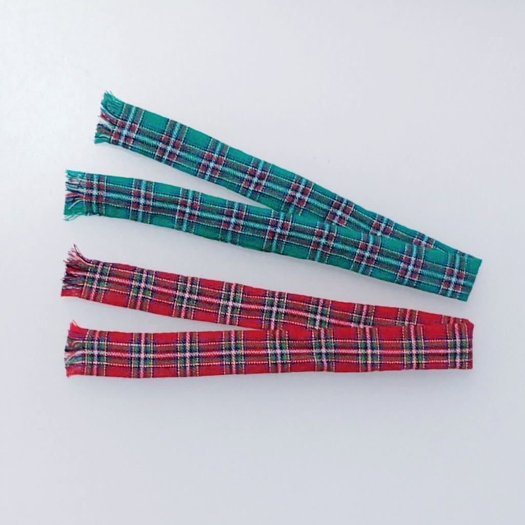 布マフラー２本セット（緑・赤、各1本）★Xmasイメージ