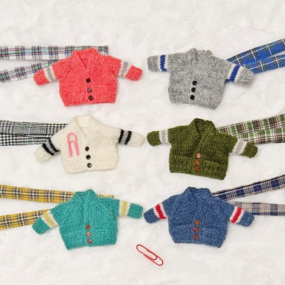 Vネックカーディガン&布マフラーセット・2026春