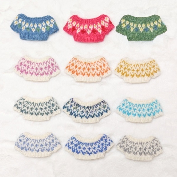 【約10cmぬいぐるみ】編み込みプルオーバー