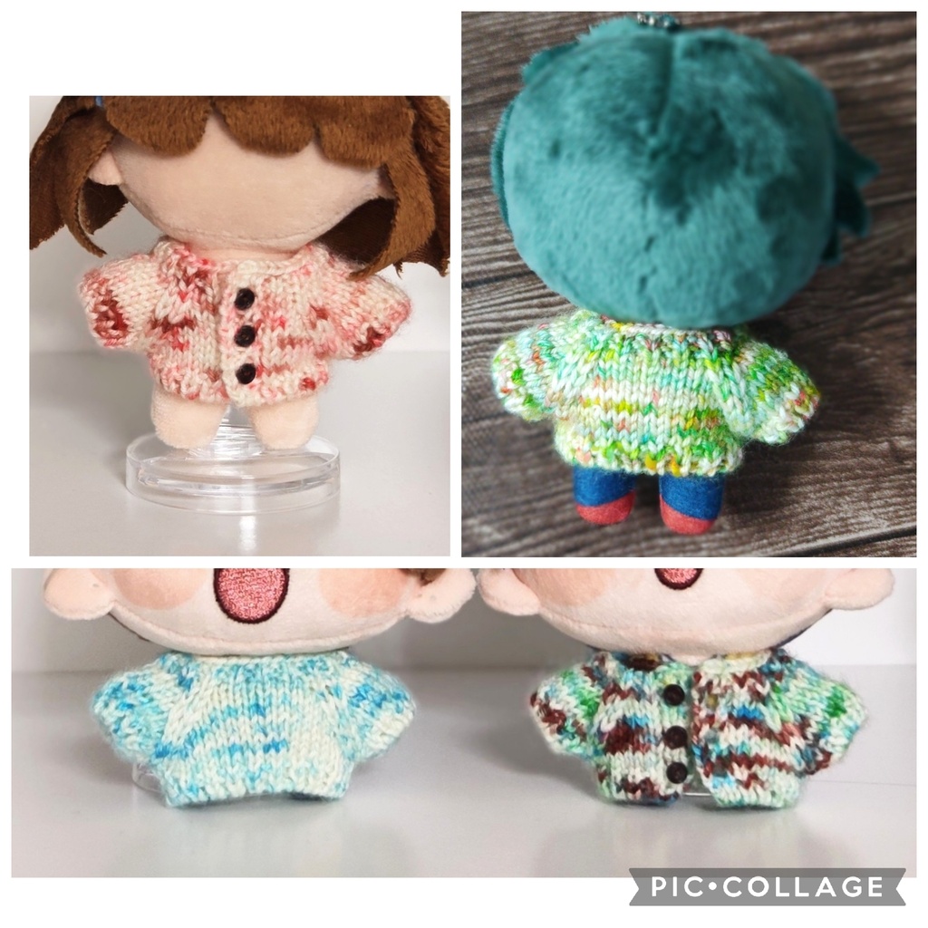 【約10cmぬいぐるみ】手染め糸の2wayニット