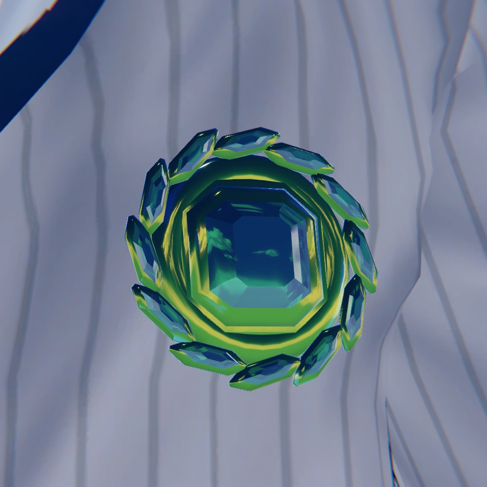 【3Dモデル】エメラルドカットブローチ