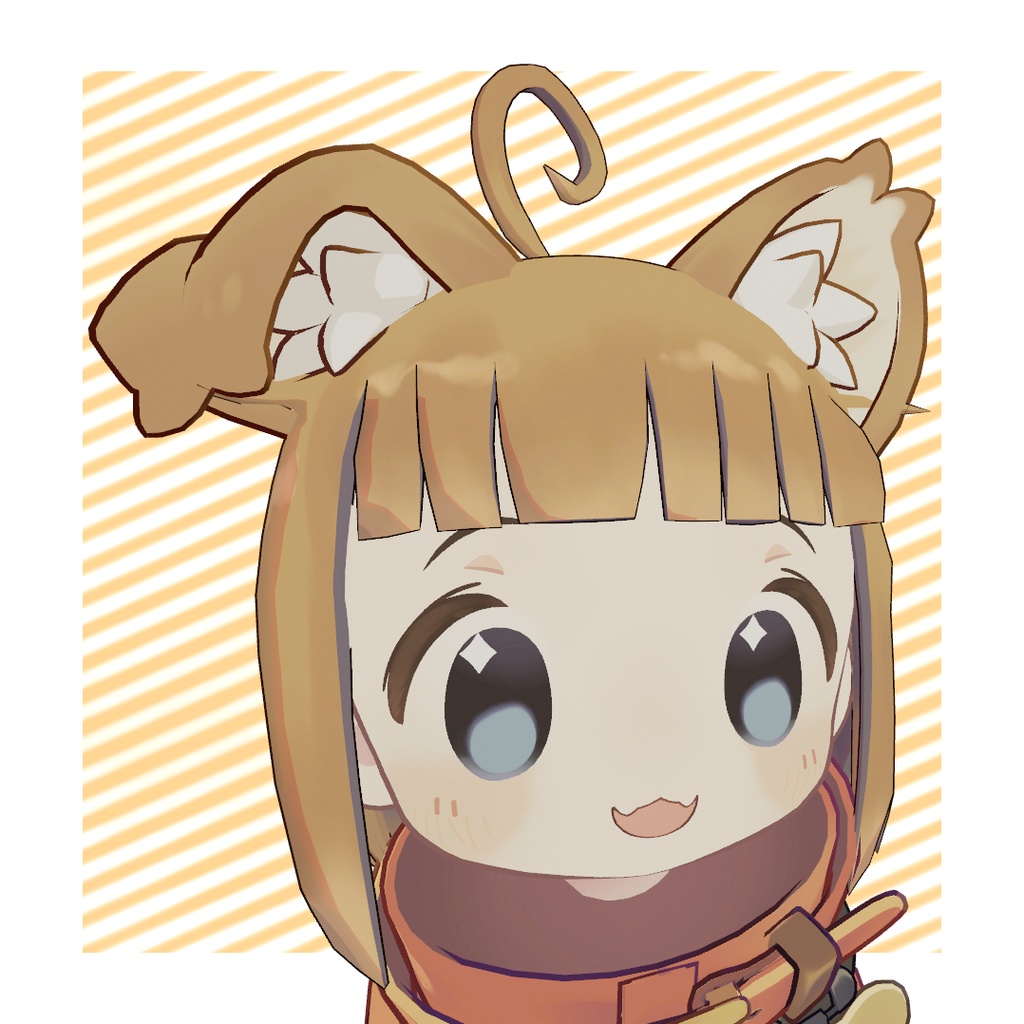 【VRC想定】まめひなた用おかっぱヘア02