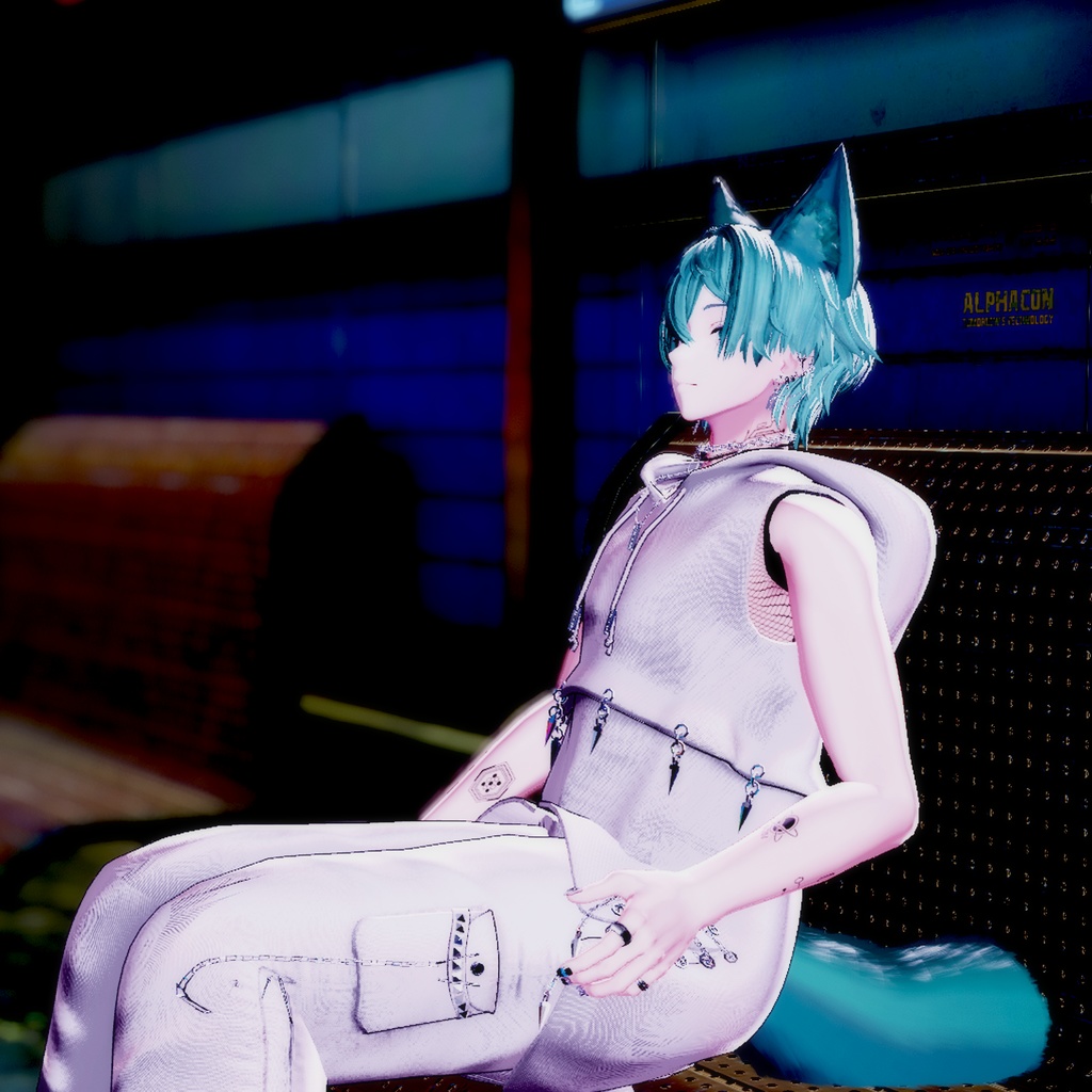 【VRC想定】サイバー風タトゥーテクスチャ【狛乃専用】