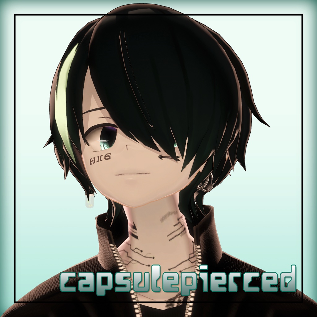 【VRC想定】カプセル風ピアス