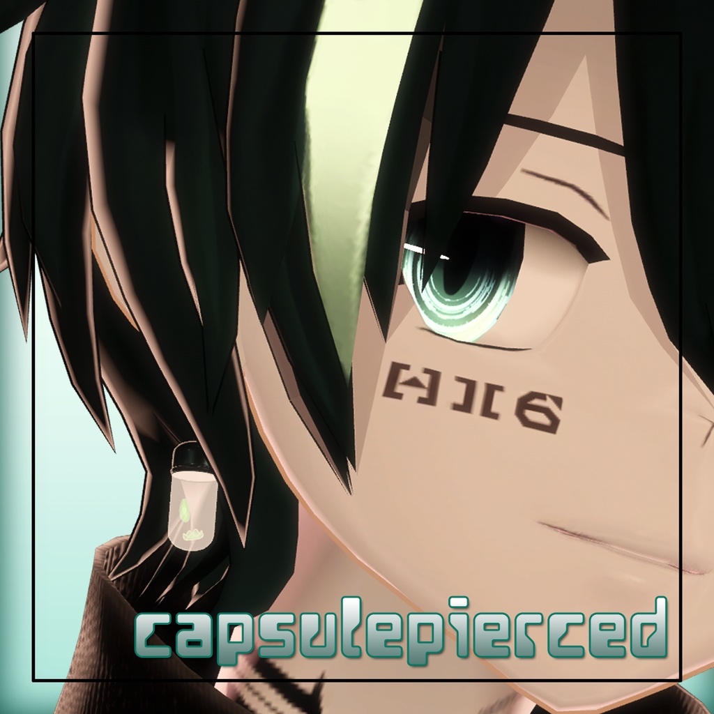 【VRC想定】カプセル風ピアス