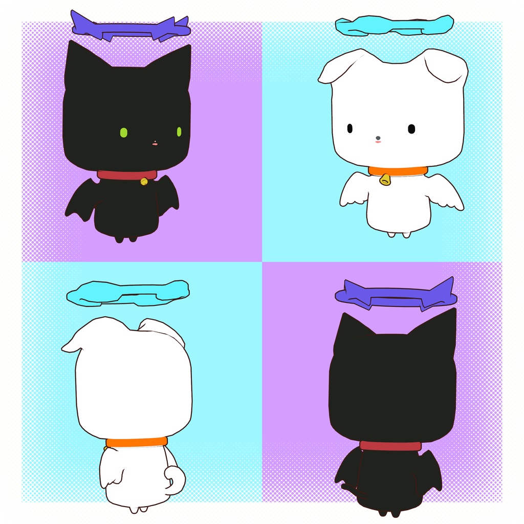 【VRChat想定】てんわん・あくにゃん【アバター】