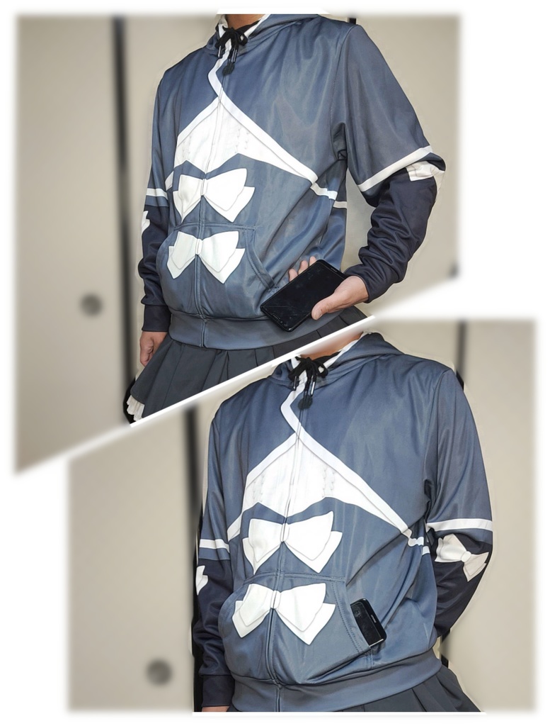 工廠科制服風ジップパーカー