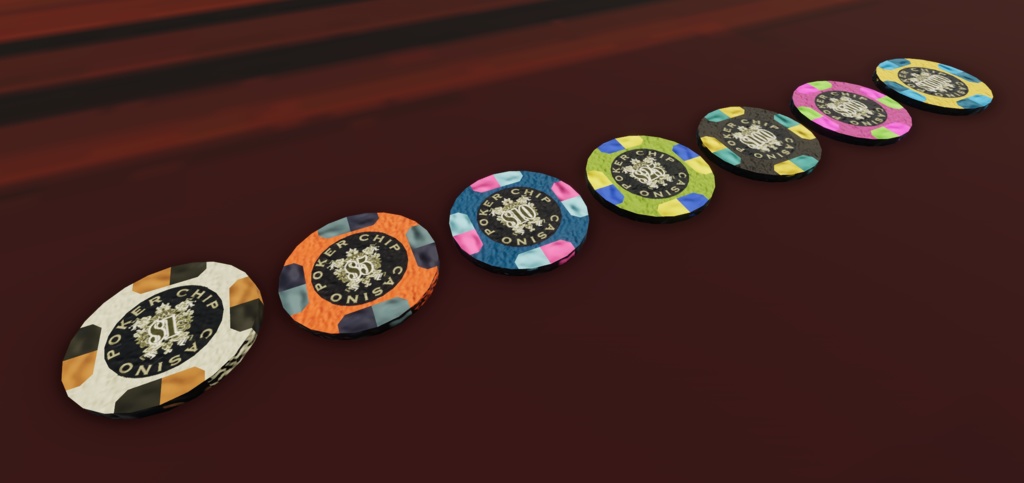 【3Dモデル】cluster向けポーカーチップ&テーブルセット