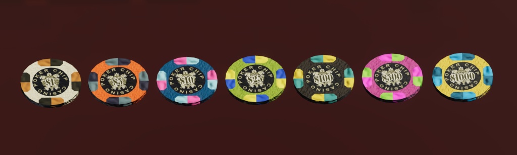 【3Dモデル】cluster向けポーカーチップ&テーブルセット