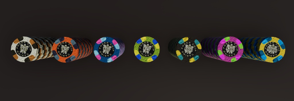 【3Dモデル】cluster向けポーカーチップ20枚7種セット