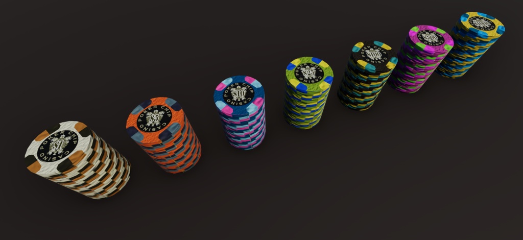 【3Dモデル】cluster向けポーカーチップ20枚7種セット