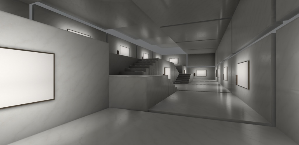 【3Dモデル】cluster向け展覧会ギャラリー3種_Vol.01_Stone_Ver1.00