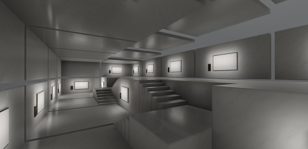 【3Dモデル】cluster向け展覧会ギャラリー3種_Vol.01_Stone_Ver1.00