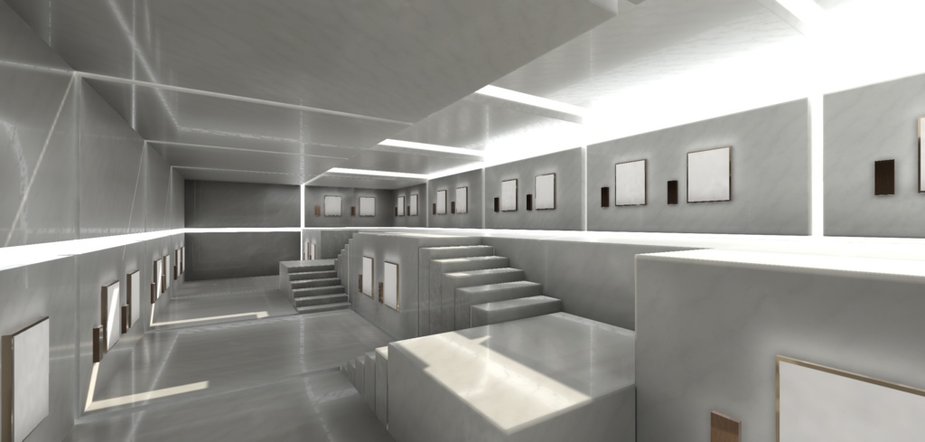 【3Dモデル】cluster向け展覧会ギャラリー3種_Vol.01_Stone_Ver1.00