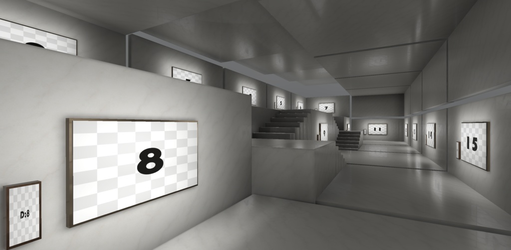 【3Dモデル】cluster向け展覧会ギャラリー3種_Vol.01_Stone_Ver1.00