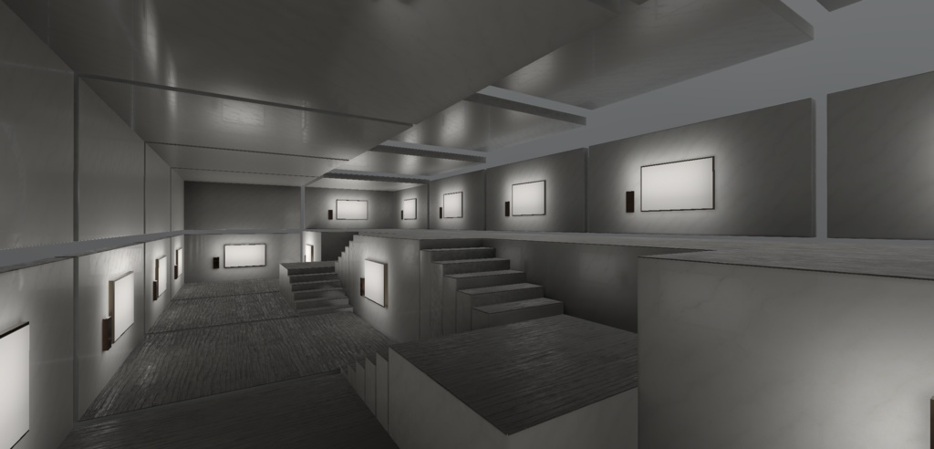 【3Dモデル】cluster向け展覧会ギャラリー3種_Vol.02_Stone&Wood_Ver1.00