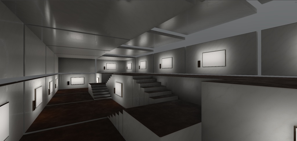 【3Dモデル】cluster向け展覧会ギャラリー3種_Vol.03_Stone&Velvet_Ver1.00