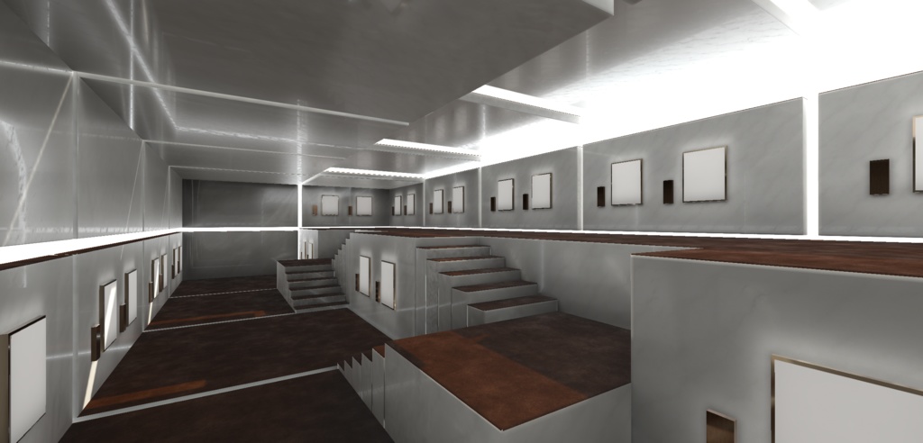 【3Dモデル】cluster向け展覧会ギャラリー3種_Vol.03_Stone&Velvet_Ver1.00