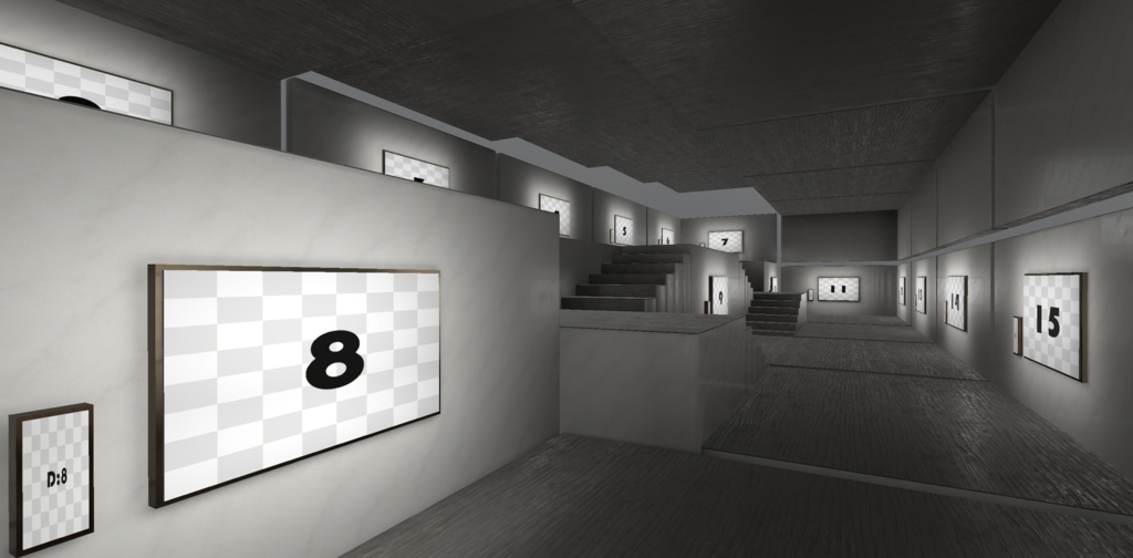【3Dモデル】cluster向け展覧会ギャラリー3種_Vol.04_Stone&WoodCeiling_Ver1.00