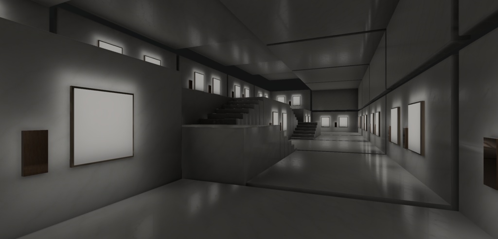 【3Dモデル】cluster向け展覧会ギャラリー12種ホワイト(バンドル版)_Ver1.00