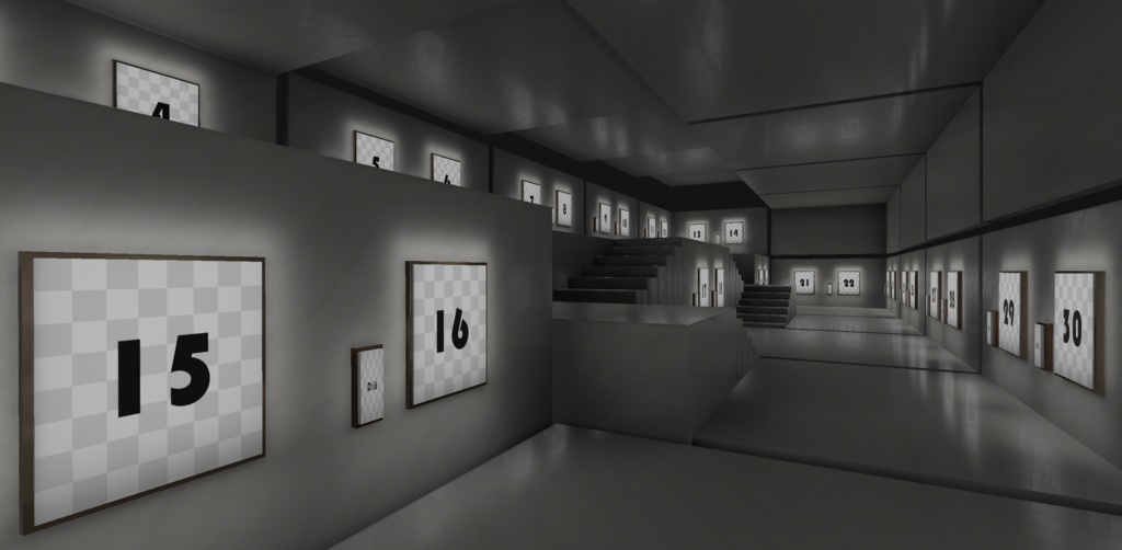 【3Dモデル】cluster向け展覧会ギャラリー12種ホワイト(バンドル版)_Ver1.00