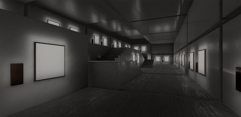 【3Dモデル】cluster向け展覧会ギャラリー12種ホワイト(バンドル版)_Ver1.00