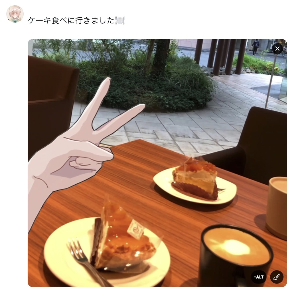 Vtuber/配信者向け 手 素材 外カメ風(左利き用・細身)