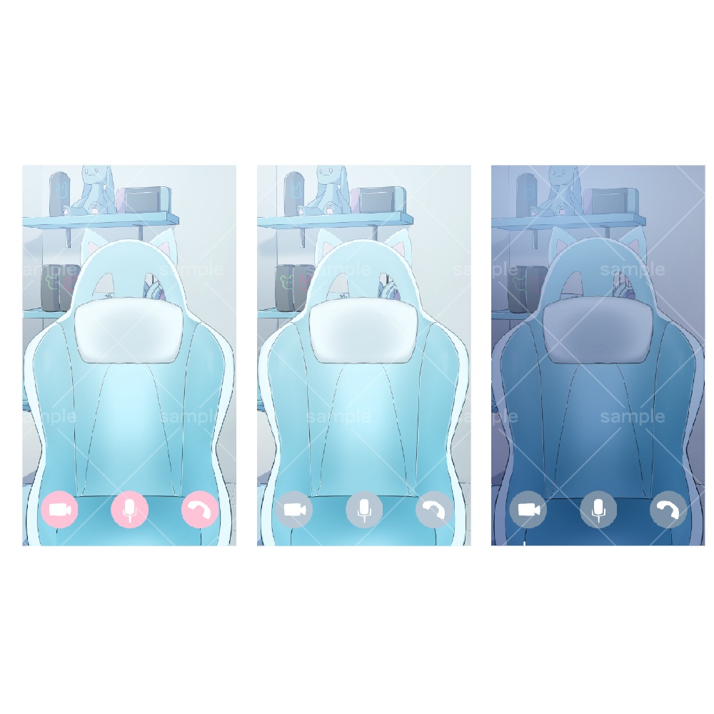 Vtuber/配信者向け 通話画面風 縦型背景素材