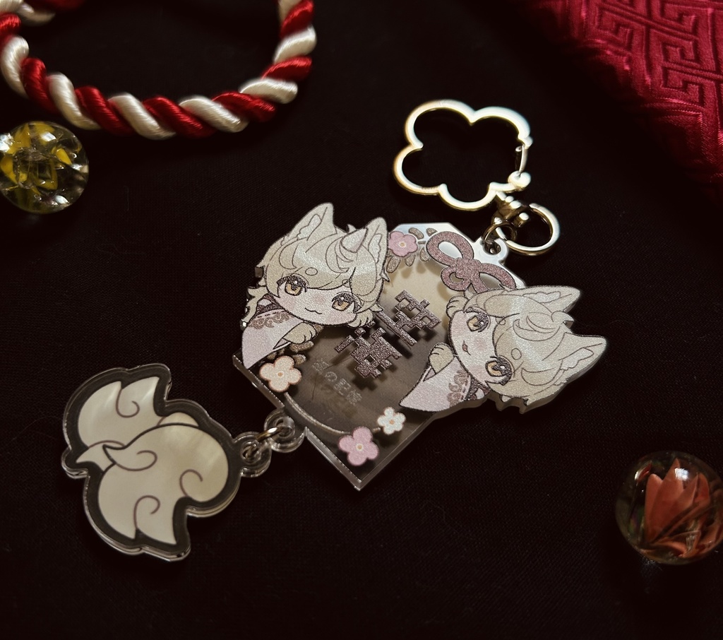 【デザフェス59】お守り風アクリルキーホルダー三種【狐の記憶】