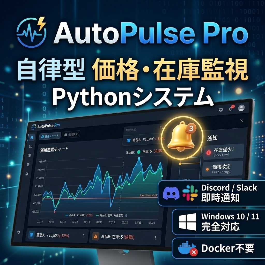 AutoPulse Pro - 自律型競合モニタリング＆価格変動アラートPythonシステム