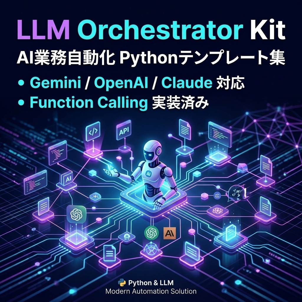 LLM Orchestrator Kit - Gemini/OpenAI/Claude向け業務自動化＆Function Calling実装テンプレート集