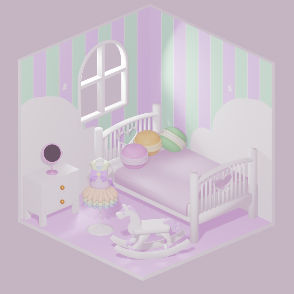 ゆめかわいいテーマのお部屋