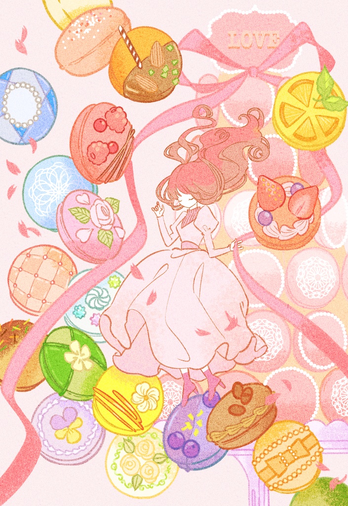 ポストカード「マカロンラブロマンス」