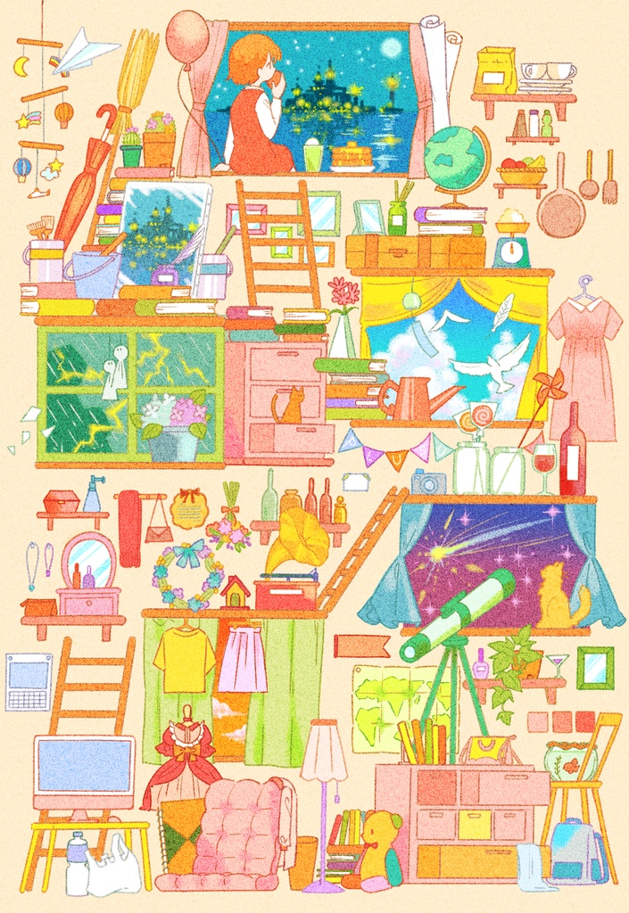 ポストカード「深窓の少女」