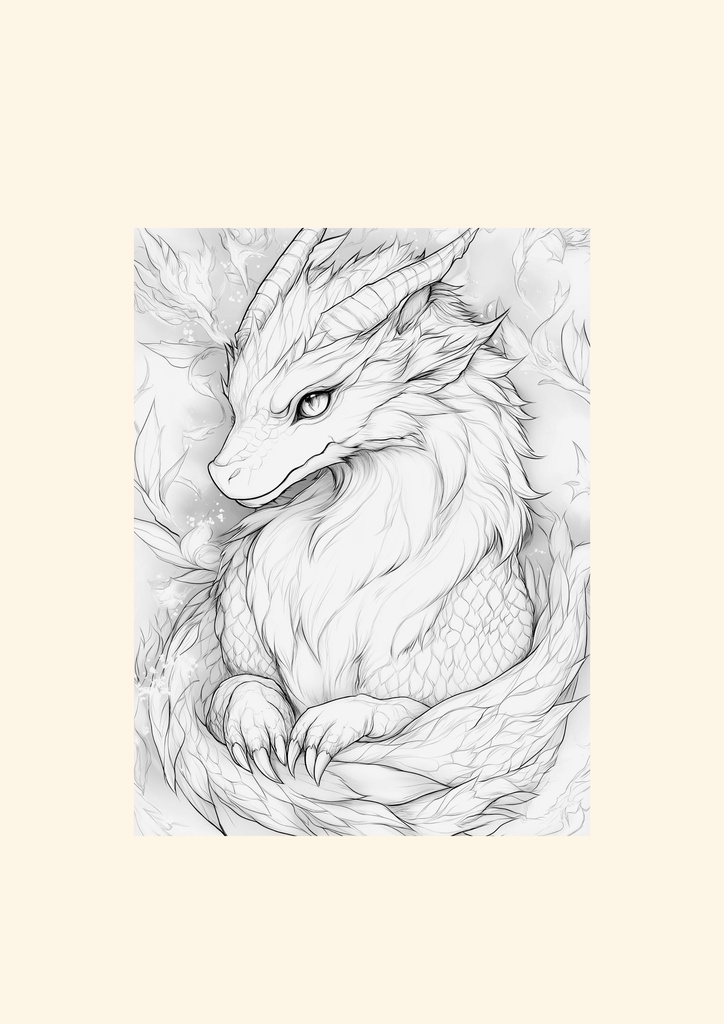 塗り絵_ドラゴン【個人利用限定】