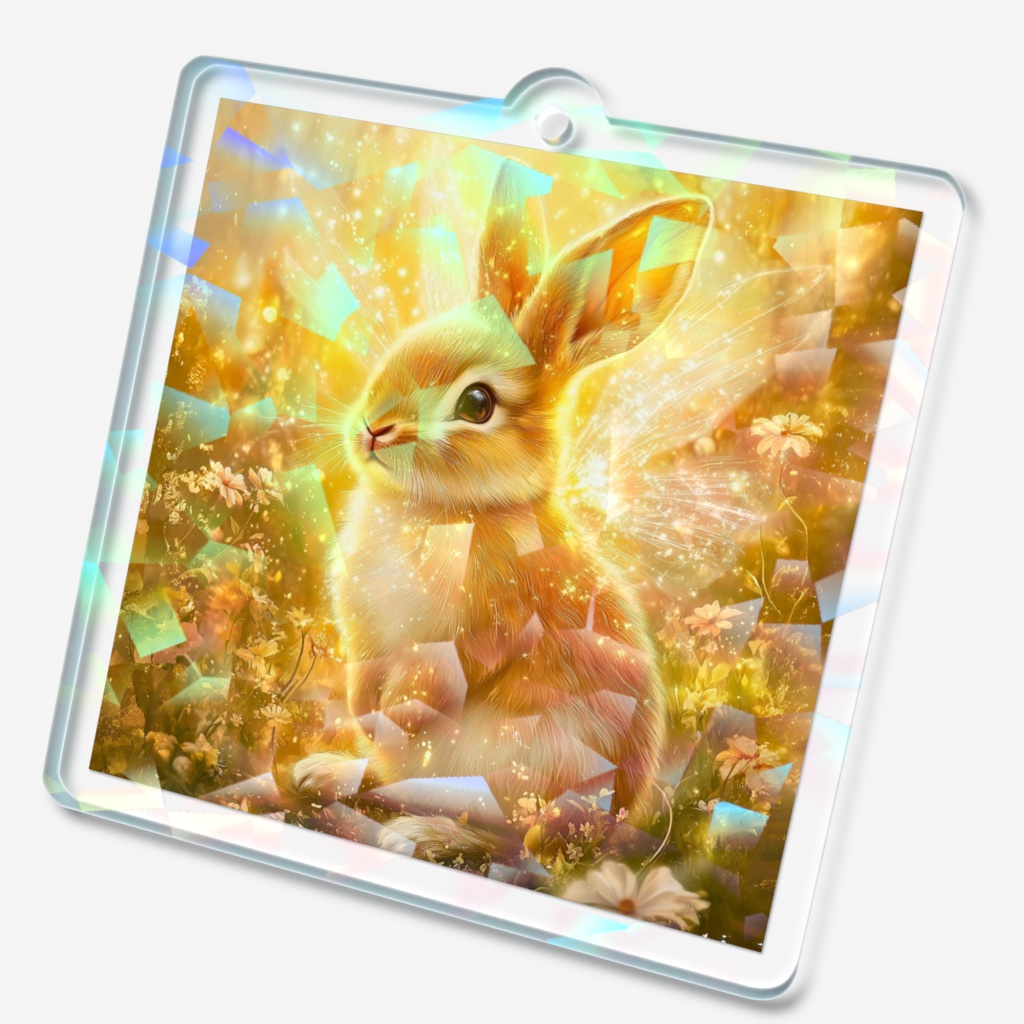 ホログラムキーホルダー|光のうさぎ