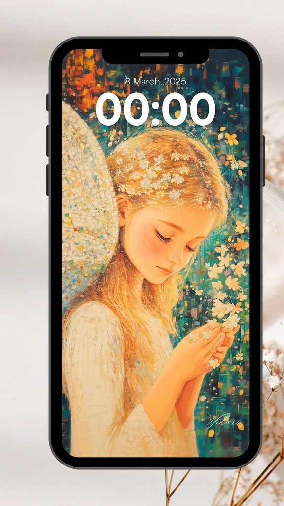 スマホ壁紙｜癒しの天使 04