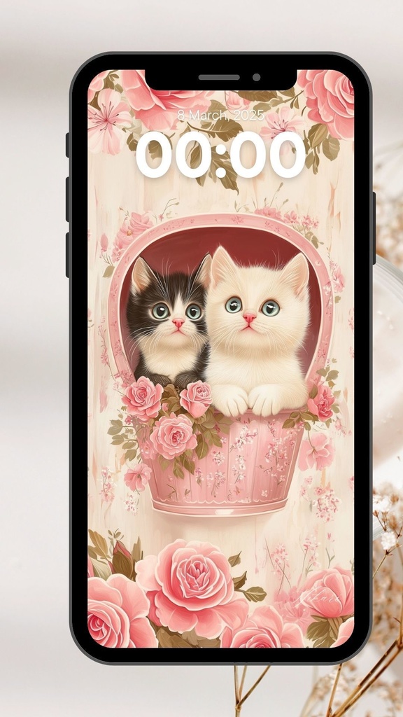 スマホ壁紙｜仲良し子猫01